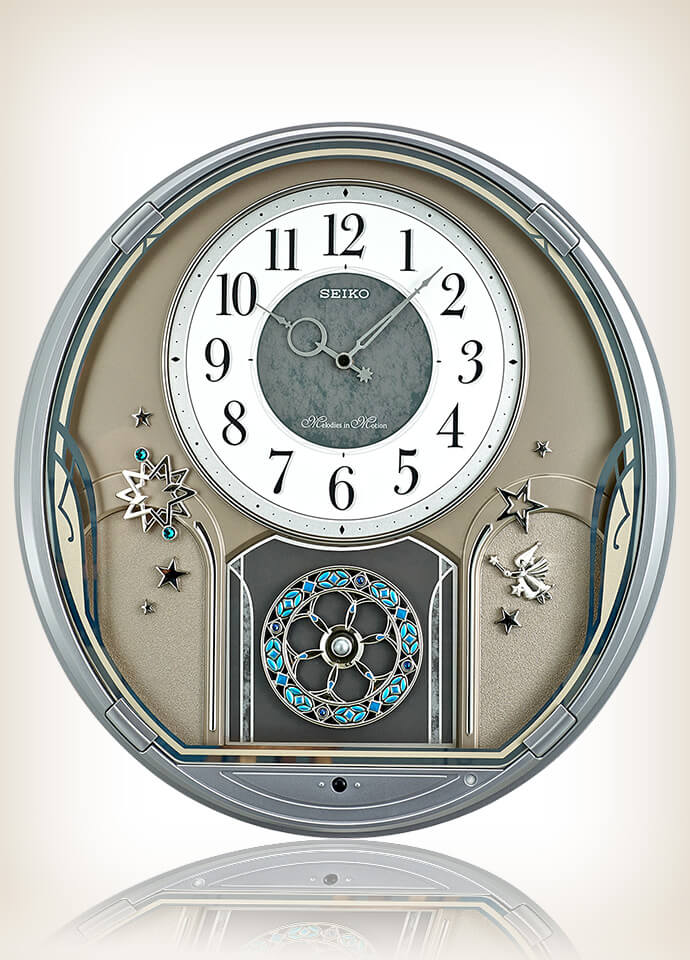 Seiko QXM375SRH Silver Case Melody in Motion Clock