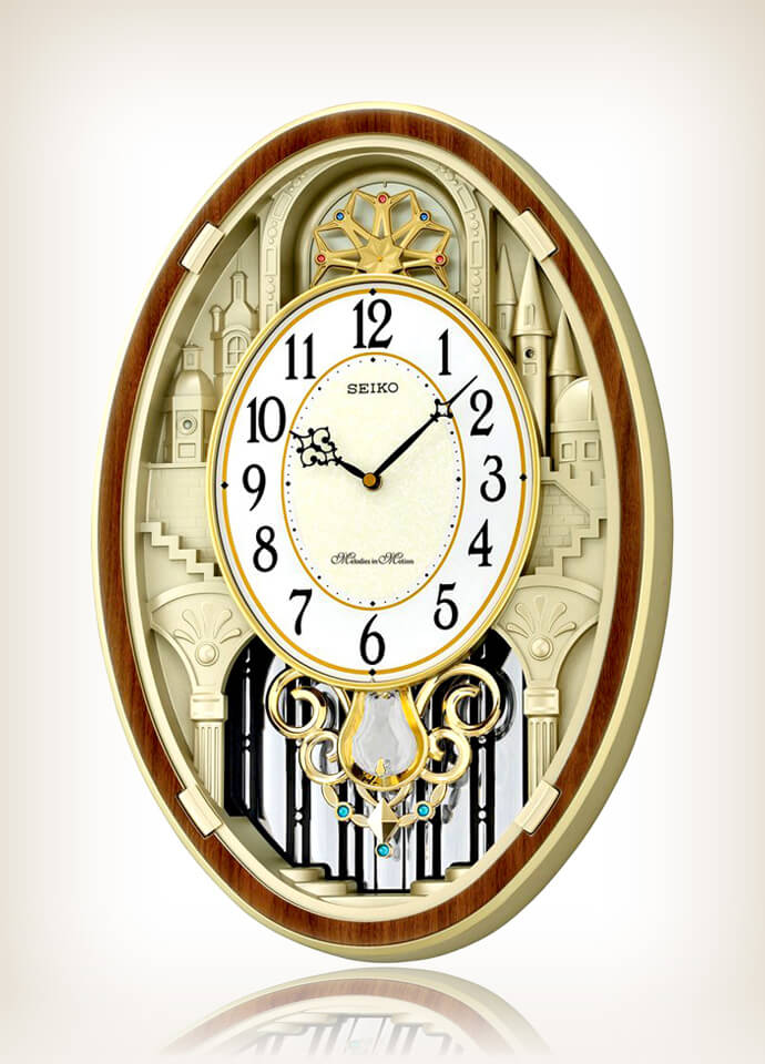 Seiko QXM369BRH Gold-Tone Melody Clock