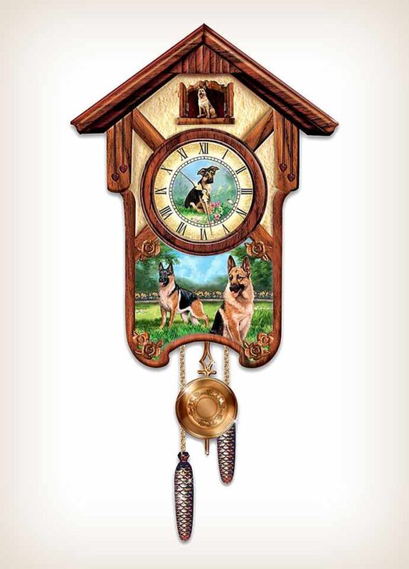 German Shepherd Cuckoo Clock Barking Dog Wall Of Clocks