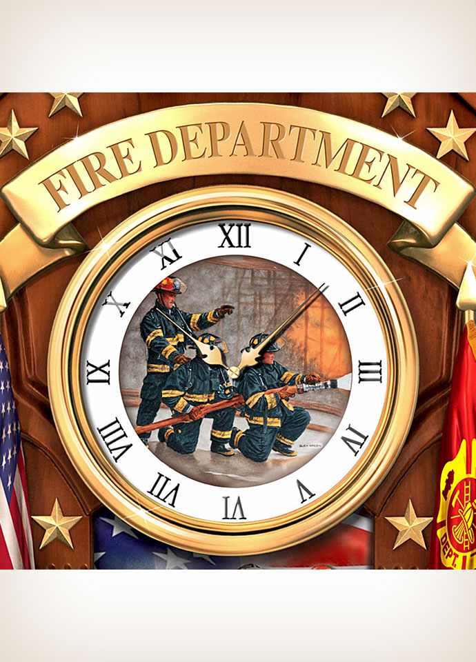 Commitment To Courage Firefighter Cuckoo Clock