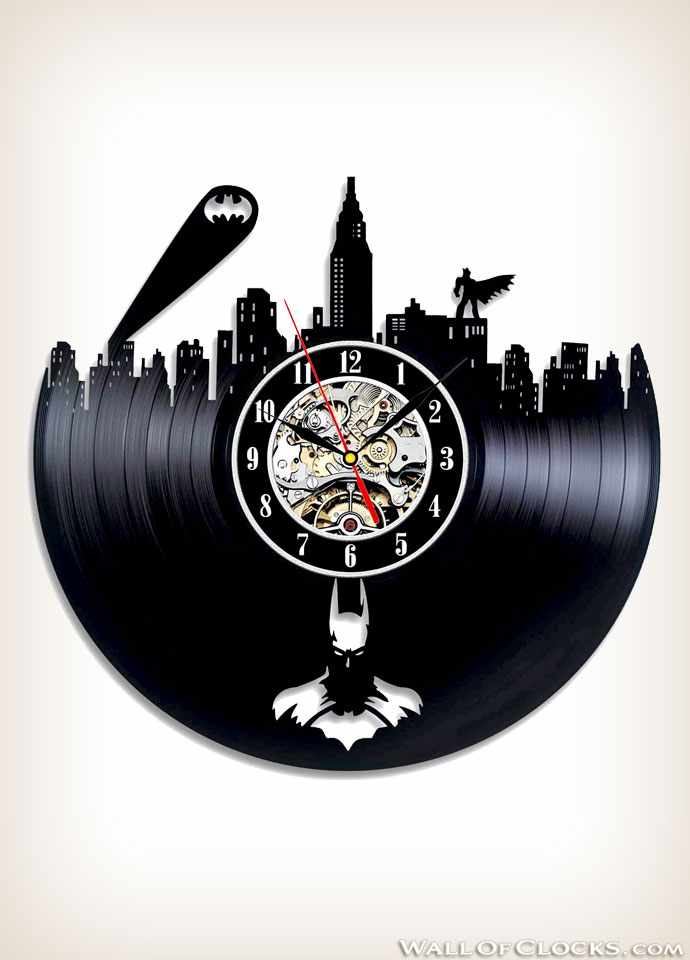 Batman Gotham City Logo Vinyl Clock