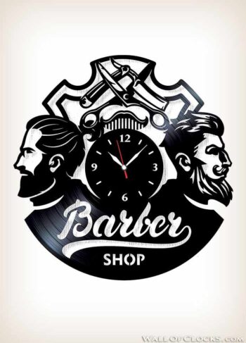 Unique Barber Shop Art Vinyl Clock